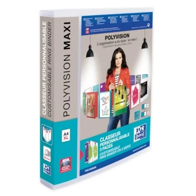 Imagen de Carpeta de anillas Oxford personalizable plástico. A4+. Color transparente.