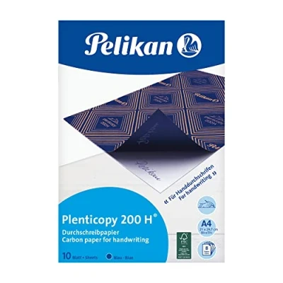 Imagen de Pelikan Plenticopy Papel carbón para escritura a mano (DIN A4, 200H), color azul, pack con 10 unidades
