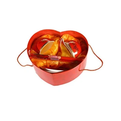 Imagen de lachineuse Juego de arroz Imperial para 2 Personas, Porcelana, con Cuencos, Platos, cucharas y Palillos, Color Rojo Chino Tradicional Vajilla Cuencos Sopa Regalo Asia China