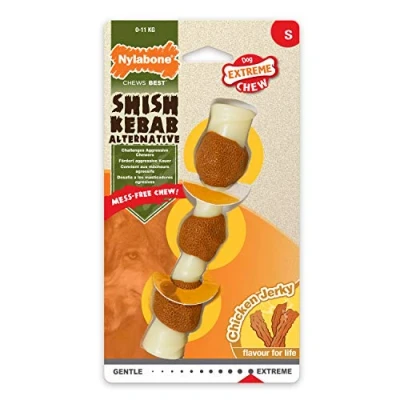 Imagen de Nylabone Juguete masticable en Forma de Hueso para la higiene Dental Perros con mordida agresiva 119.1 g