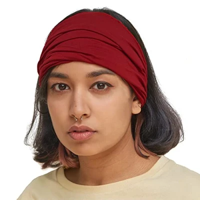 Imagen de CHARM Hombre Cinta De Correr Bandana Pelo Pañuelos Diadema Mujer Elastica Rojo M
