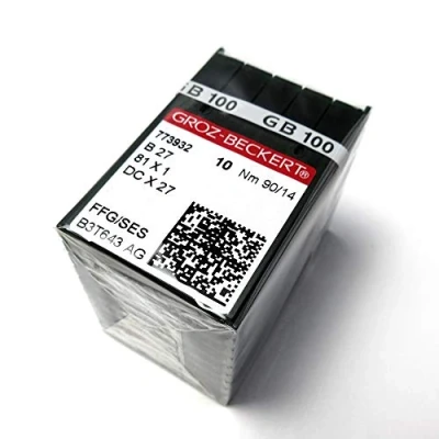 Imagen de 100 agujas para máquina de coser Groz Beckert B 27 Dcx27 Dcx1 Overlock Serger (12/80)