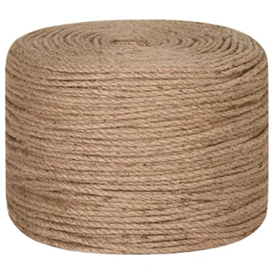 Imagen de vidaXL Cuerda de Yute, Cáñamo, Hilo para Manualidades Decoración Embalaje, Trenzada con 3 Hebras, 25 m Longitud y 6 mm Grosor