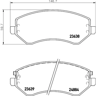 Imagen de HELLA 8DB 355 010 051 Juego de pastillas freno con avisador acústico desgaste CHRYSLER: VOYAGER 4, JEEP: Cherokee III