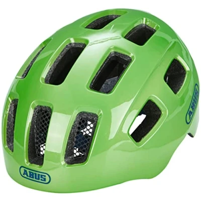 Imagen de ABUS Casco de bicicleta Youn I 2.0 con luz para niños, adolescentes y jóvenes niñas niños verde (centelleante), talla M