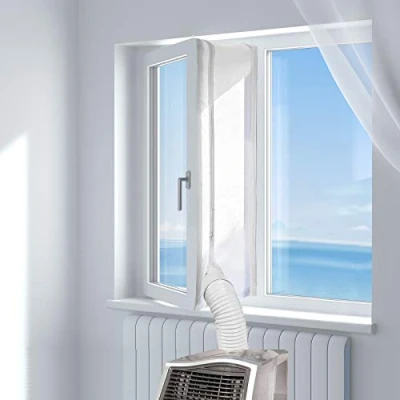 Imagen de HOOMEE Cubierta Aislante Universal de Ventanas para Aire Acondicionado Portátil y Secadora (400 CM) Apto Todos los Aparatos Portátiles, Fácil Instalar