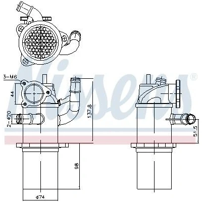 Imagen de NISSENS 989423 Enfriador EGR sin bypass de depresión AUDI: Q5, A4 B8 Berlina, A5 Coupé