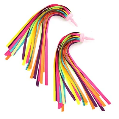 Imagen de Cikonielf 1 par de serpentinas Bicicleta arcoíris para niños, puños Bicicleta, borlas, Accesorios Bicicletas niños(Multicolor)