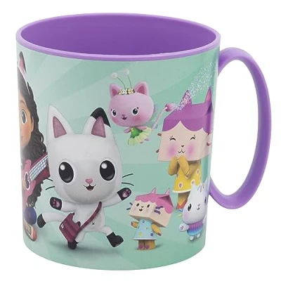 Imagen de Taza infantil de plástico reutilizable para microondas 390 ML Gabby&#039;s Dollhouse
