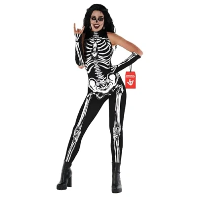 Imagen de Morph Disfraz Esqueleto Mujer, Traje Mujer Halloween, Disfraces Adulto Halloween EsqueletoTalla XL