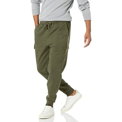 Imagen de Amazon Essentials Pantalón Deportivo Jogger Cargo de Forro Polar Hombre, Verde Oliva Mezcla, XL