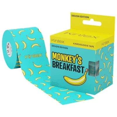 Imagen de KINTEX Cinta Kinesiologica Kinesiotape con Diseño Resistente al Agua y a la Piel, 5cmx5m, para Deporte, Cintas Elásticas Fisioterapia Venda Elástica Adhesiva (Monkey&#039;s Breakfast)