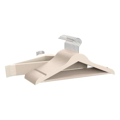 Imagen de COM FORT HOUSE Percha de Resina para Ropa Color Beige Resistente con Muescas Antideslizantes 45cm Pack 24 Unidades