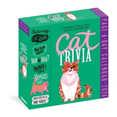 Imagen de Cat Trivia Page A Day Calendar 2024: Quotes, Paw some Books, True or False, Owner&#039;s Tips, Famous Cats, Know Your Breeds, and More!
