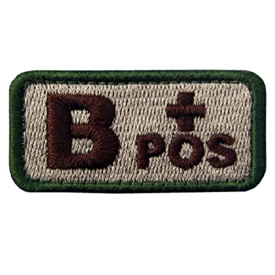 Imagen de Táctico Tipo B positivo de sangre emblema Broche Bordado Gancho y Parche bucle cierre, Multitan