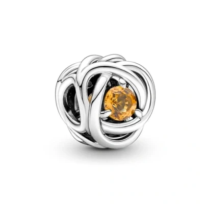 Imagen de Pandora Moments Dije de plata ley con diseño círculo la eternidad cristal color miel