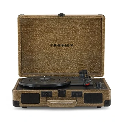 Imagen de Crosley Cruiser Plus Tocadiscos portátil, Reproductor de Discos Bluetooth, Vinilo Maleta 3 velocidades, para el hogar Vinilo, Altavoces estéreo
