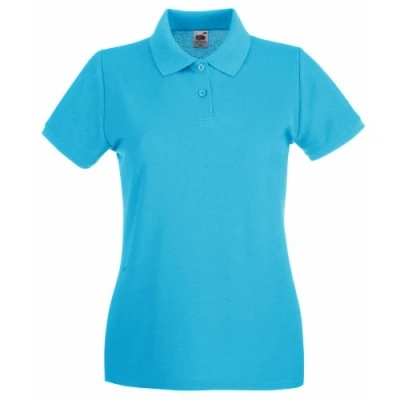 Imagen de Fruit of the Loom Polo de Manga Corta Premium Entallado para Mujer (Extra Grande (XL)/Azul Celeste)