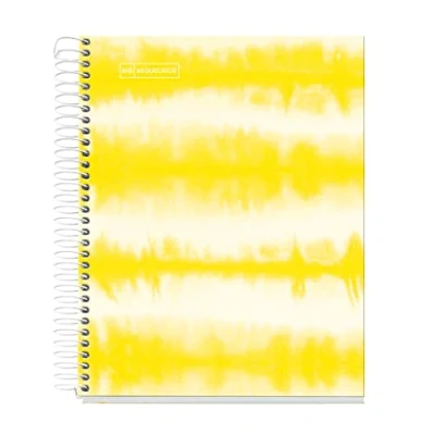 Imagen de Miquelrius Cuaderno Libreta, Tapa Dura Cartón, A5, 4 Franjas de Colores, 120 Hojas Rayas Horizontales, 2 Taladros, Tie Dye Amarillo Neón Flúor