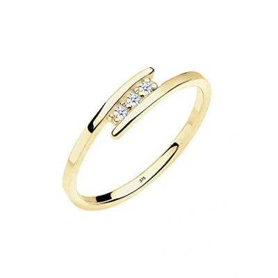 Imagen de Elli DIAMONDS Anillo Mujeres Trío de Compromiso con Diamantes (0,04 ct.) en Oro Amarillo 375