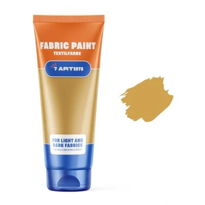 Imagen de 7 Artists Pintura Textil Para Tela Dorada 60 ml Pinturas Telas Permanentes Ropa Permanente y Lavable De