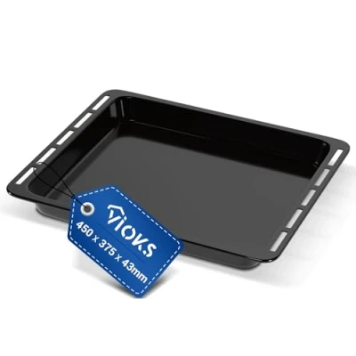 Imagen de VIOKS bandeja para hornear 45x37 cm reemplazo profunda Whirlpool 481010657928 goteo horno profunda, antiadherente esmaltada accesorios