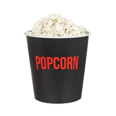 Imagen de Balvi Bol Palomitas Popcorn Streaming Color Negro El Mejor Amigo en Tus Tardes de peli Plástico PP 18