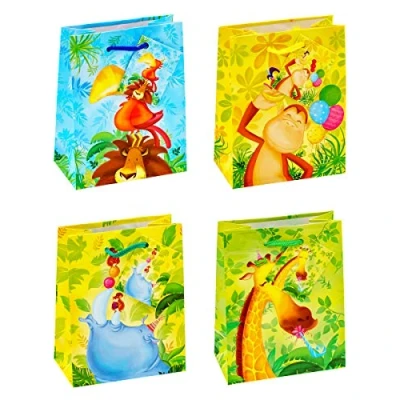 Imagen de TSI Bolsas de regalo con motivos infantiles (tamaño pequeño, 12 unidades 4 modelos distintos)