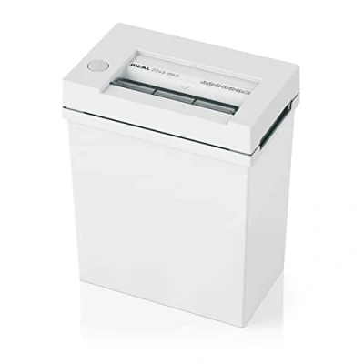 Imagen de IDEAL 2245 Destructora de papel, nivel seguridad P 2, corte en tiras 4 mm, capacidad 11 hojas, cubo basura 20 L, también destruye grapas y tarjetas crédito