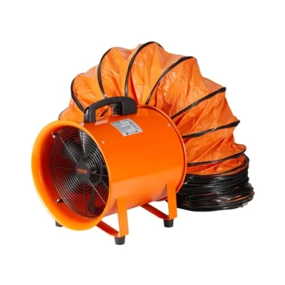 Imagen de VEVOR Ventilador Extractor Industrial 900 W de Aire Conducto 406,4 mm Manguera Extracción 5 m Volumen 8792 m3/h 2 Engranajes para Polvo y Humo