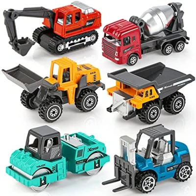 Imagen de YIMORE Camiones de Construcción Juguetes Set Véhicule Construction Vistoso per para Niños Niña 3 4 5 6 (6 Pedazos)
