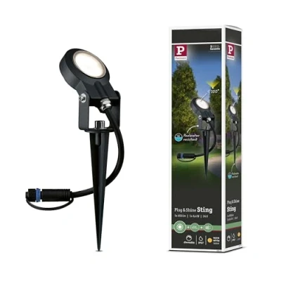 Imagen de Paulmann 93934 Foco Plug &amp; Shine Sting IP67 3000K 6W 24V ángulo de irradiación 100 iluminación exterior LED estaca para jardín