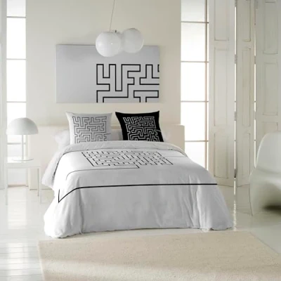 Imagen de ICEHOME Juego Funda Nordica 2 Piezas Cama 90 100% Algodon de edredon para 150x220 cm + 1 Almohada 45x110 Laberinth