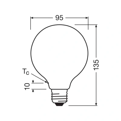 Imagen de OSRAM con forma de globo clásica, filamento LED decorativo en diseño esmerilado, A, E27, 5 W, 1055 lm, 4000 K, blanco frío. Sin calentar, 100% luz inmediatamente.