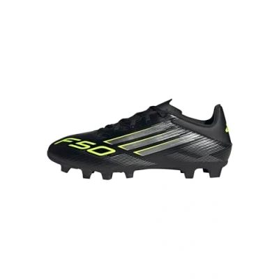 Imagen de adidas F50 Club Firm Multi Ground Football Boots, Botas de fútbol Unisex Adulto, Core Black/Iron Metallic/Lucid Lemon, 47 1/3 EU