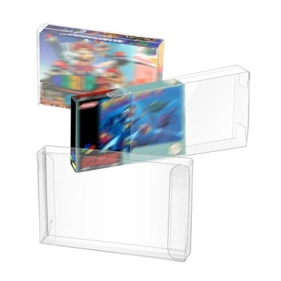 Imagen de Mcbazel LOT 10 Clear Case Sleeve Protector for Super Nintendo SNES Games Cartridge (Set of 10)
