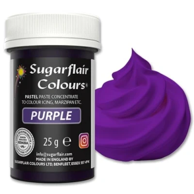 Imagen de Sugarflair Spectral Concentrated Paste Colours Pastel Purple, Colorante Alimentario Pasta, Colorantes para Pasta De Azúcar y Mazapán 25g
