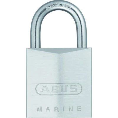 Imagen de ABUS candado Marine 75IB/50 resistente a la intemperie cuerpo del de latón con revestimiento níquel perlado nivel seguridad 7 plateado
