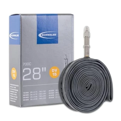 Imagen de Schwalbe DV15 28&quot; 700C Cámara de aire para bicicletas, 700C, 28 pulgadas, color negro,