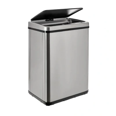 Imagen de WELL HOME MOBILIARIO &amp; DECORACIÓN Cubo de basura inteligente SIN patas con apertura automática o contacto manual, 40L, Alto: 55,5 (x35,5x26), gris.