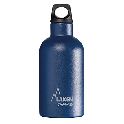 Imagen de Botella Térmica de Acero Inoxidable Doble Pared Aislada al Vacío Laken (0,35L Azul) Para Niños y Adultos/Para Gimnasio Deportes Resistente Duradera