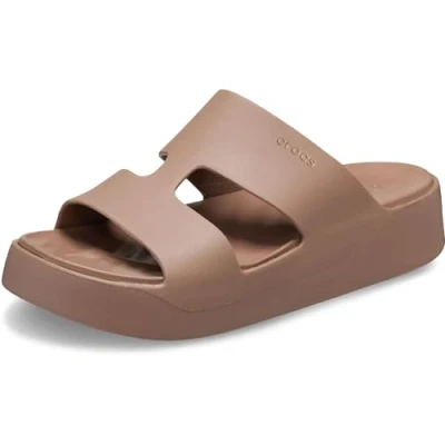 Imagen de Crocs Getaway Platform Hstrap Sandalias, Mujer, Talla: 39.5, Latte Fibra sintética