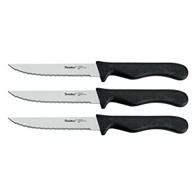 Imagen de Metaltex Juego 3 Cuchillos Carne &#039;Basic&#039;, Negro/Plateado, Estandar
