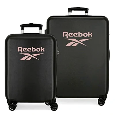 Imagen de Reebok Beverly Juego de Maletas Negro 55/68 cms Rígida abs Cierre combinación Lateral 104L 6 kgs 4 Ruedas Dobles Equipaje Mano