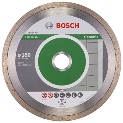 Imagen de Bosch Professional 1 x Disco Tronzador de Diamante Standard for Ceramic, para Piedra, Azulejos, Cerámica, Ø 180 22.23 1.6 7 mm, Accessorios Amoladoras