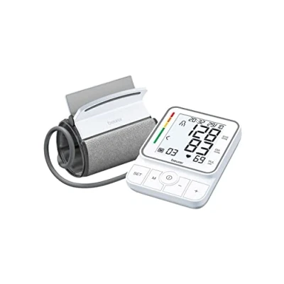 Imagen de Beurer Tensiómetro BM 51 EasyClip para brazo superior con un innovador manguito de clip una fácil aplicación solo movimiento la mano, medición totalmente automática presión arterial y del pulso en parte
