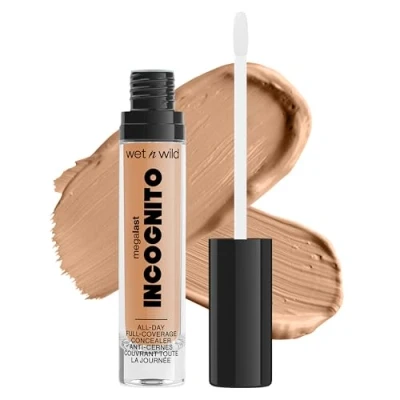 Imagen de Wet n Wild Megalast Incognito Full Coverage Concealer, Corrector Ricamente Pigmentado, Cobertura Media a Completa, Acabado Mate, Fórmula Nutritiva e Hidratante con Manteca de Karité, Medium Neutral