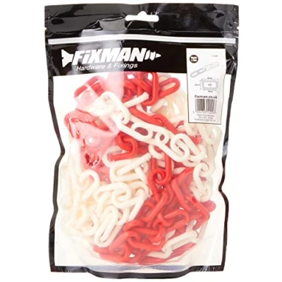 Imagen de Fixman 615292 Cadena de plástico, Blanco y Rojo, 6 mm x 5 m