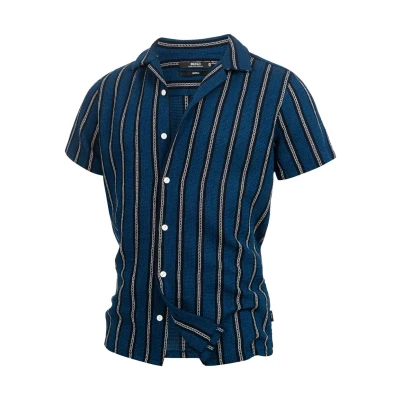 Imagen de Indicode Hombres INCosby Camisa de Manga Corta con Cuello Abotonado Dark Blue M