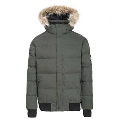 Imagen de Trespass Calgary, negro, XXS, chaqueta de plumón cálido con capucha extraíble, 90% para hombre, XXS / 2XS
